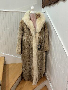 Vintage Coyote Fur Coat with Hood